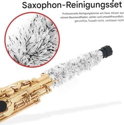 Saxofoon Reiniger - Blaasinstrument Onderhoud - Instrument Schoonmaken - Zacht Katoenen Touw - 50 cm Lengte - Grijs — thumbnail 4