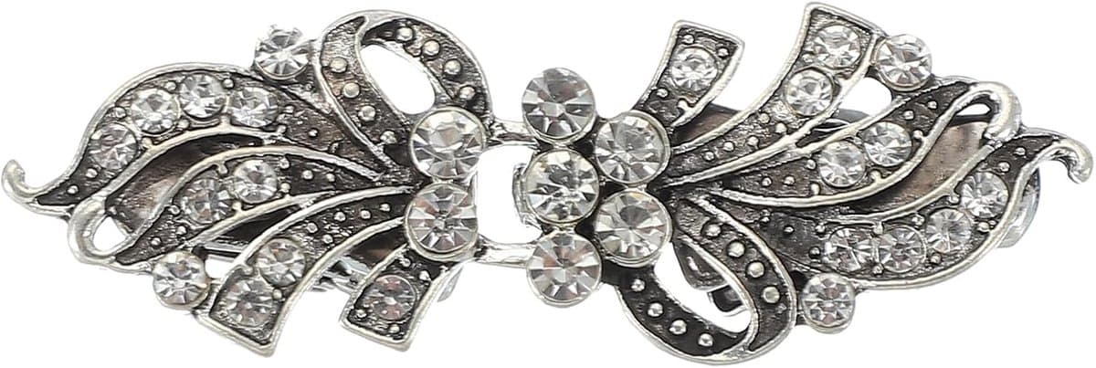 Kledingsclips, retro truiclips, gebreide jasclips, schouderdoeknaald, cape, tailleclips, trekker jurken voor verschillende dameskleding (5,6 x 1,8 x 1,4 cm, grijs zilver) — afbeelding 1