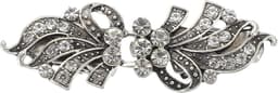 Kledingsclips, retro truiclips, gebreide jasclips, schouderdoeknaald, cape, tailleclips, trekker jurken voor verschillende dameskleding (5,6 x 1,8 x 1,4 cm, grijs zilver) — thumbnail 1