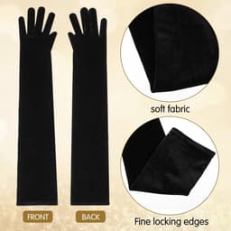 Dailygoods- Fluwelen Handschoenen 53 cm - Lange Handschoenen - Elegante Operahandschoenen - Bruiloftshandschoenen - Geschikt voor Formele Kleding - Perfect voor Gala/Ceremonie - Opera Handschoenen — thumbnail 5