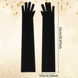 Dailygoods- Fluwelen Handschoenen 53 cm - Lange Handschoenen - Elegante Operahandschoenen - Bruiloftshandschoenen - Geschikt voor Formele Kleding - Perfect voor Gala/Ceremonie - Opera Handschoenen — thumbnail 2