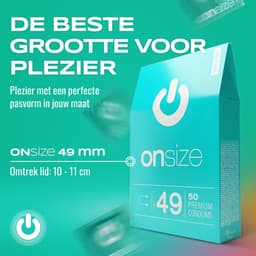 ON) ONsize condooms | 49 mm breedte | 50 stuks | dunne 0,07 mm wanddikte | flinterdun — thumbnail 2