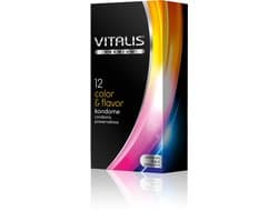 Vitalis Condooms, Onzichtbaar & Intens, Ideal Pasvorm, Uitstekend materiaal, Color & Flavor, 12 stuks