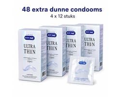 ultra dunne condooms 48 stuks – natuurlijk gevoel – condooms extra dun – condooms met glijmiddel – 52 mm – FiTONE