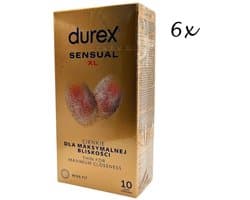 Durex Condooms - Sensual XL (=Nude XL) - 60 Stuks (6x 10 Stuks) - Huid op Huid Gevoel - Discreet Verzonden