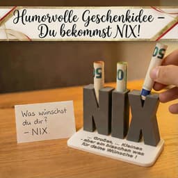 Set van 2 originele geldgeschenken NIX – 3D-letters met gat voor bankbiljetten – voor "niets gewenst" – mannen en - ShopVlot — thumbnail 2