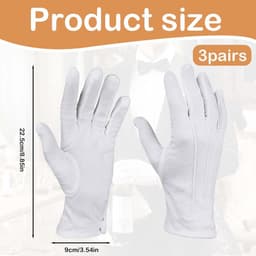 Handschoenen Zachte Verstelbare Witte Handschoenen Met Knopen Elegante Handschoenen Voor Kostuum, Ceremonie, Dansoptreden, Sieraden Inspectie, Munten en Zilverwerk Verzorging — thumbnail 5