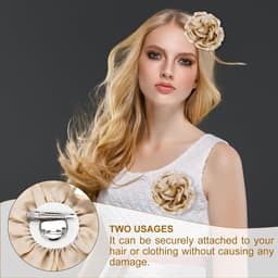 Zijde Satijn Bloem Broche Pin, Grote Pioen Bloemen Revers Pin — thumbnail 3