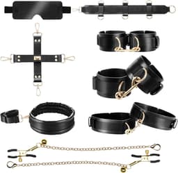 BDSM Bondage Set Sex Speeltjes Sex Toys voor Paren Vrouwen Mannen - Seksspeelgoed en Bondageset Seks Toyset Met Bed Handboeien, Halsband, Enkelboeien, Blinddoek, Tepelklem Sex Toy SM Seksspeeltjes — thumbnail 1