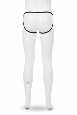 Zwarte Jockstrap met Open Rug Design Glanzend Kunstleder Elastische Pasvorm XS-XL — thumbnail 3