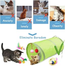 32 Stuks Kattenspeelgoed - Kattenstaf, Interactief Speelgoed Met Veren, Bel, Kreukelballen en Muizen Voor Indoor Kitten — thumbnail 4