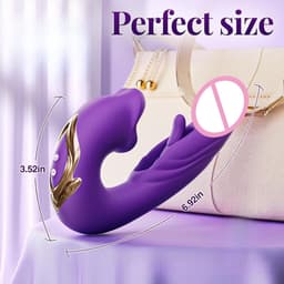 Vibrator voor vrouwen - Tweede generatieVibrators - Clitoris- en G-spotstimulator - 3-in-1 vibrator - Zuig- en drukfunctie - Inbrengbare dildo — thumbnail 3