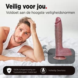 Rosebay XL Vibrerende Dildo met Afstandsbediening 26 cm - Stotende Dildo - Dildo met Zuignap - Dildo Vibrator voor Vrouwen - Verwarmd - Sex Toys voor Mannen - Wit — thumbnail 5