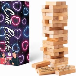 Romantisch Spannend Spel voor Koppels - 54 Uitdagende Stapelblokken voor Date Night — thumbnail 1