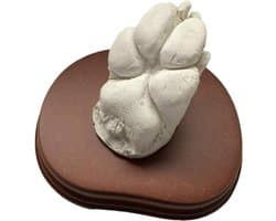 Handen Sculptuur Set - Liefdesbeeld - Romantisch Cadeau - Inclusief Houten Sokkel - 20 x 18 cm