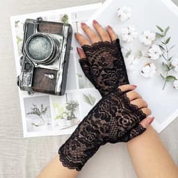 Lace Handschoenen - Bloemen Kant - Feestelijke Accessoires - Vingerloos Ontwerp - Pols Lengte - Meerdere Kleuren — thumbnail 3