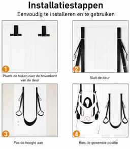 Velmio Sex Schommel - Love Swing - Deur Sexschommel - Bondage set - 136kg max - Sexspeeltjes Voor koppels - Zwart - Verstelbaar — thumbnail 4