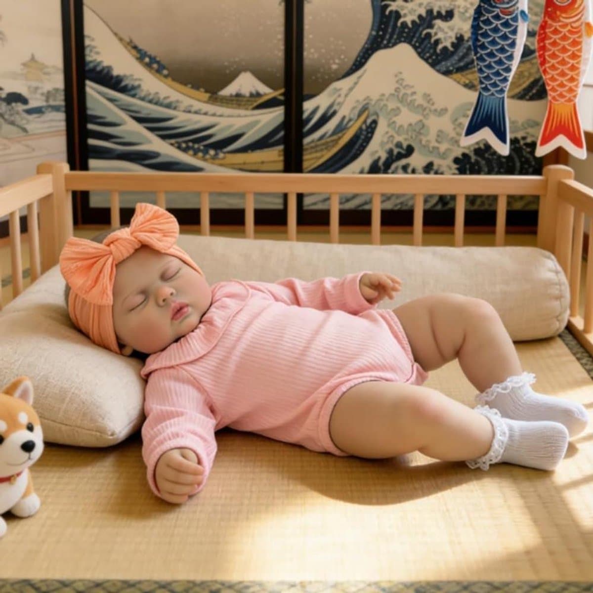 Lonian Reborn Dolls Silicone Baby Girls 24 Inch Lifelike Toddler Realistic Newborn Real Life Search Sleeping Baby — afbeelding 1
