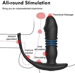 Prostaat Massager Stoot-Vibrator Clitoris G-Spot Anale-Dildo Penis Seksring Mannen — thumbnail 4
