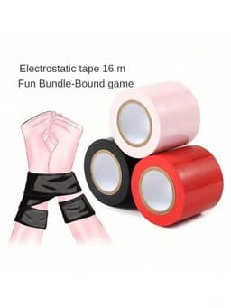 BDSM - Bondage Tape / Touw Zwart – SM Accessoire - 15 Meter – No Stick Statische Tape – Huidvriendelijk & Veilig voor Volwassenen — thumbnail 8