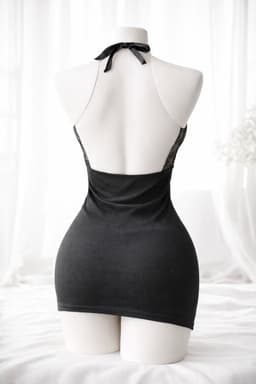 Erotische high-class jurk - Sexy jurk - Open decolleté - Mini rok — thumbnail 5