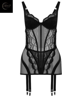 Luxe Lingerieset Dames – Sexy Lingerie – Erotische Lingerie Set – Corset Lingerie met Jarretels – Zwart Kant – Beugel BH – High Waist Lingerie – Boudoir Set – Chique – High End – Madam Hommard – Exclusief – Cadeau Set – Dare to Undress – XS, S, M, L — thumbnail 5