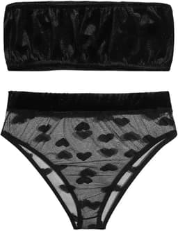 Finnacle - Lingerie Setje - Zwart Hartjes - Sexy Kanten Ondergoed - Large — thumbnail 4