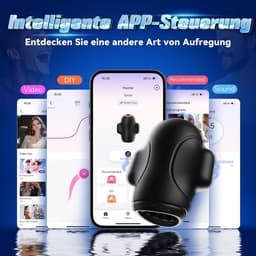 Daity App voor seksspeeltjes voor mannen, 4-in-1 eivormige masturbator met 9 vibratiestanden, vibrerende dildo's voor mannen, erotische speeltjes voor stellen — thumbnail 3