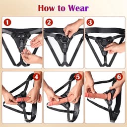 Daity Strap-on Dildo Harnas – Seksspeelgoed voor Volwassenen – Pegging Dildo – Verstelbare Riem voor Taille en Dij van Zacht Nylon en Vegan Leer, met 2 Formaten Metalen O-ringen – Geschikt voor Vaginale en Anale Seks – Zwart — thumbnail 5