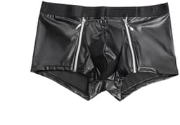 Sexy Heren Boxer Lederlook met Dubbele Rits - PU Wetlook Open Kruis Boxershort Mannen - Fetish & Clubwear - Maat L — thumbnail 5