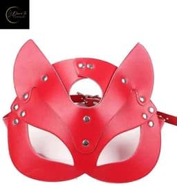 Festivallook – Luxe PU Masker Rood | Catwoman | Masquerade | Festival | Kostuum | BDSM | Carnaval | Halloween | Erotische Lingerie Accessoire | Sexy Lingerie Accessoire | Lingeriesetje Dames | One Size | Dare to Undress — thumbnail 4