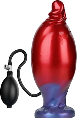 Power Monsters - Shadow Behemoth - Opblaasbare Monster Dildo - 22 cm - Rood/Blauw — thumbnail 2