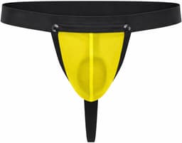 MODUS VIVENDI C-Ring Pleasure Thong Yellow - MAAT M - Erotisch Heren Ondergoed - String voor Man - Sexy mannen String — thumbnail 1