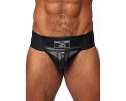 Mister b leather premium jockstrap black small