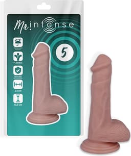Mr. Intense - dildo - dildo vibrator - dildo vrouwen - dildo mannen - dildo anaal - dildo xxl  - beige - flexibel - 16,5cm Ø 3,5cm / sex / erotiek toys — thumbnail 1