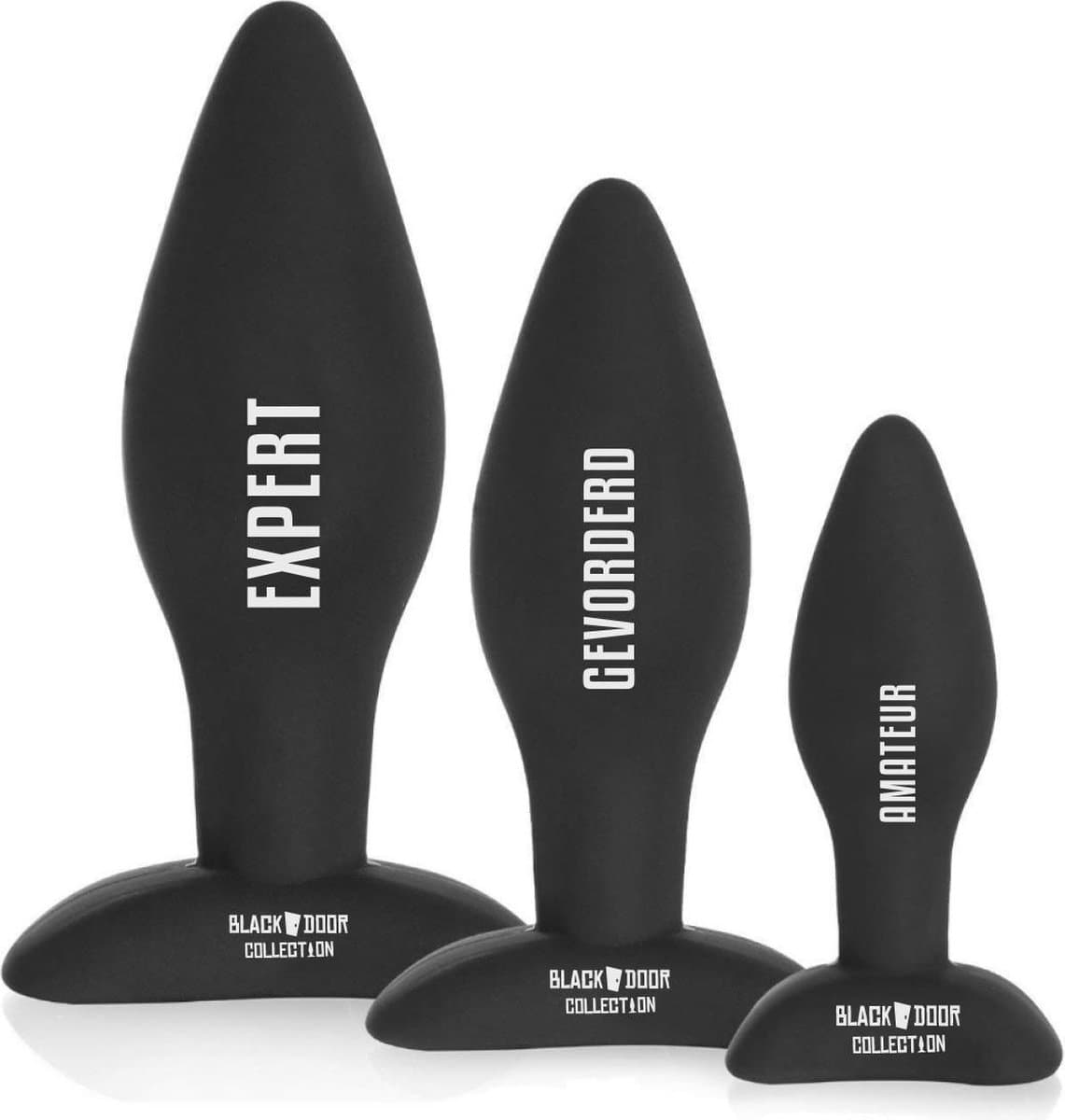 Blackdoor Collection – Anale Training Buttplug Set – 3-delig – Fluweelzachte Siliconen Set voor Koppels, Beginners & Gevorderden — afbeelding 1