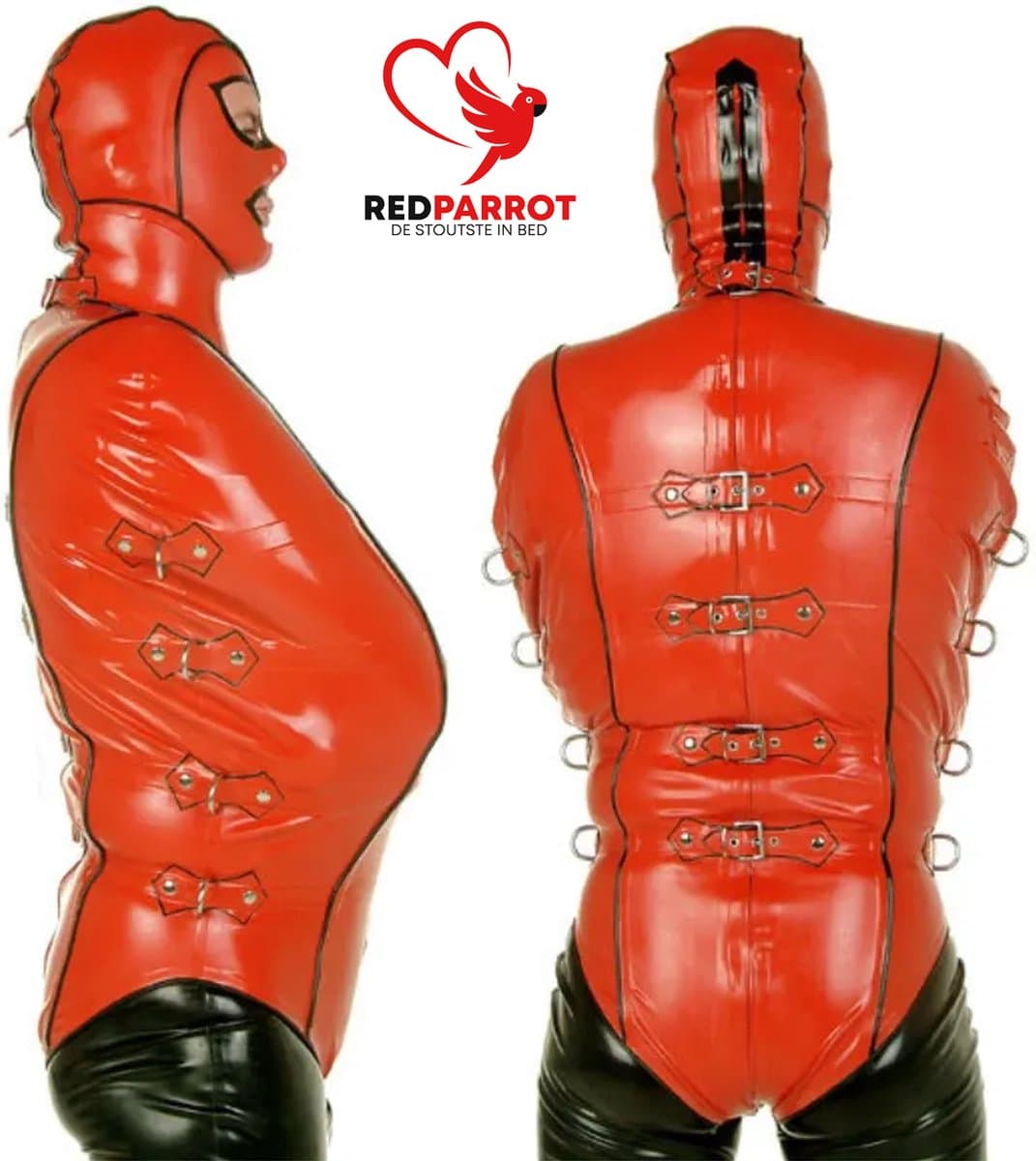 100% Latex jumpsuit - Masker - Bondage ringen - Bodysuit - BDSM - Extreem — afbeelding 1