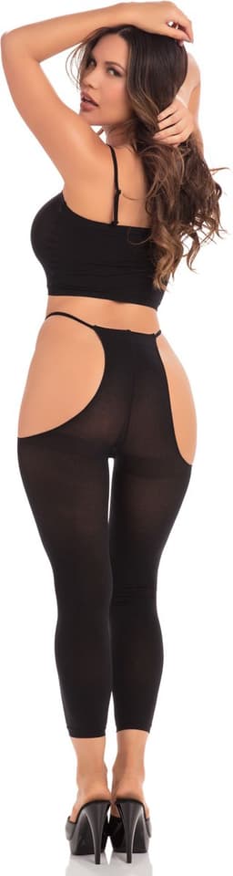 Pink Lipstick Lingerie Top en legging set ROAD TRIP 2PC HOTPANT SET, One Size Zwart — thumbnail 2