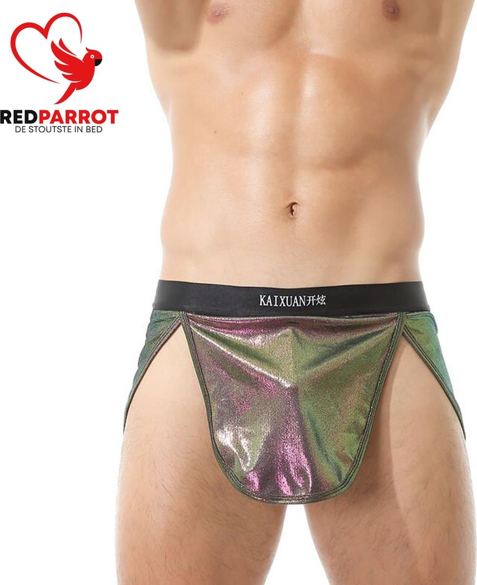 Clubwear Glanzend Ondergoed - Heren Lingerie - Paars - Glitter — afbeelding 1