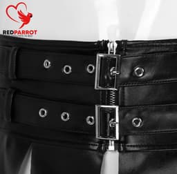 Lederen mini rok heren - Erotische lingerie mannen - Losse flappen - Maat S en M — thumbnail 5