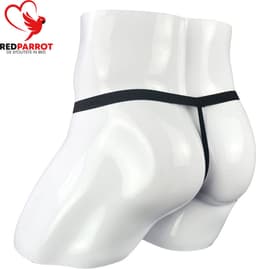 Micro string heren - Erotisch ondergoed - BDSM - Open kruis - Zwart - One size — thumbnail 6