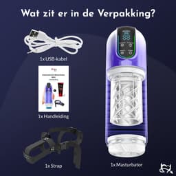 Toys Hub® Automatische Masturbator MAX met Strap - E-book – LED scherm – Water Massage - Pocket Pussy - Blowjob Simulator - Elektrisch - Sex Toys voor Mannen Zelf Aftrekken — thumbnail 7