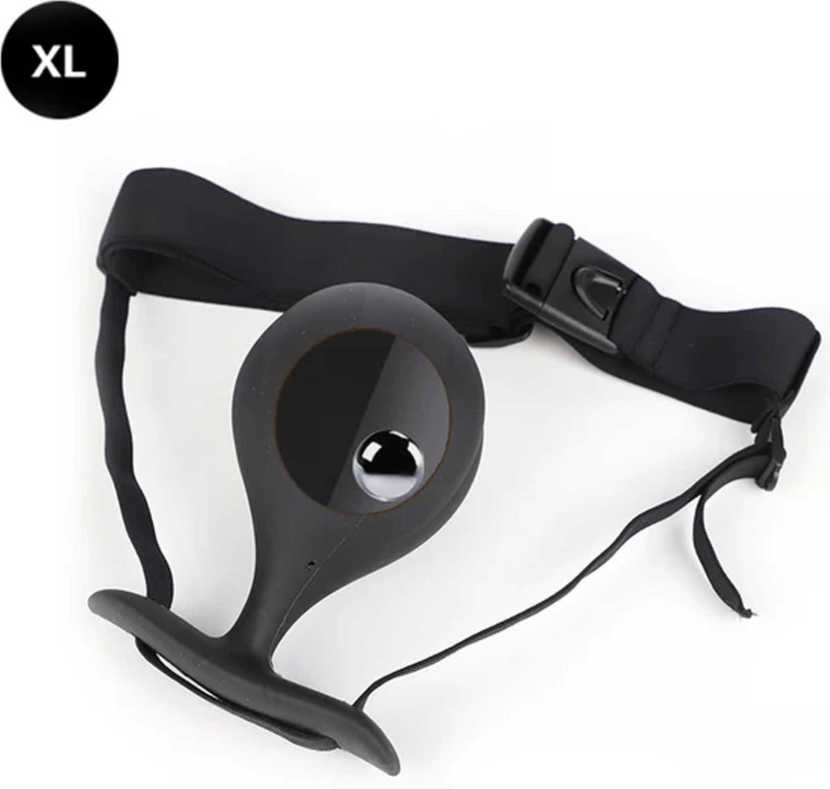 Draagbare buttplug met verstelbare riem - Inclusief metalen vibrerende bal - Grote anale bal XL - Siliconen - Wearable - Verschillende maten — afbeelding 1