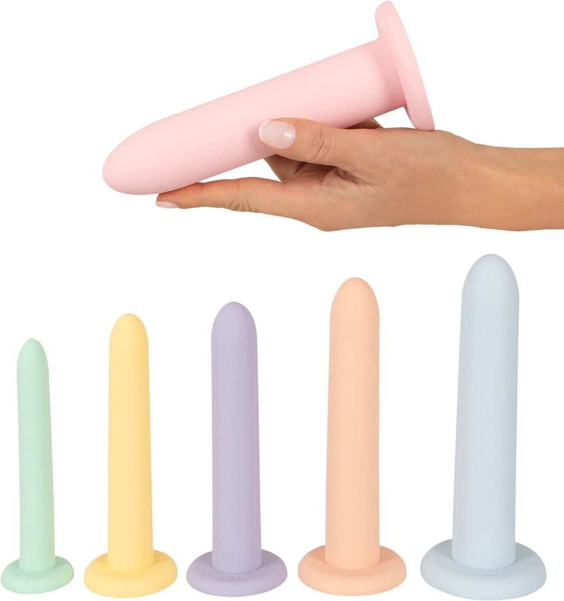 6 Delige Dildo Training Set in Pastel Kleuren - 6 Oplopende Maten Dildo's voor Anale of Vaginale Training - Dildo's met Sterke Zuignap - Siliconen Dildo's - Compatibel met Strap-on - Dildo Trainings Set — afbeelding 1