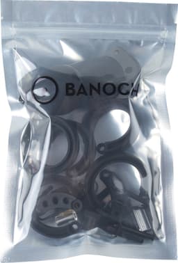 Banoch | Cockcage Black | siliconen | zwarte Chastity Cage met 5 ringen | medium / large — thumbnail 5