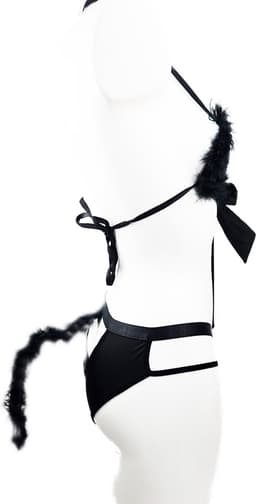 BamBella ® Sexy Cosplay Rollenspel kleding - Onesize - outfit dames Sex kitten kat pak Zwart — thumbnail 6