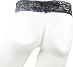 BamBella® Slip open kruis kant voor mannen - XXL - strap cock ring doorzichtig Erotische Sexy Lingerie Heren - Zwart mannen ondergoed slip — thumbnail 3