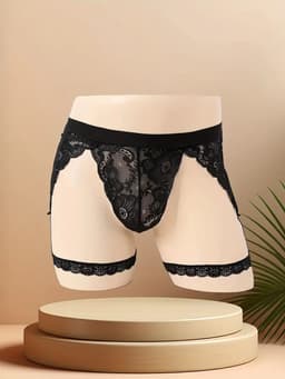 LekkerStout Heren Jarretel Ondergoed - Zwart - Sexy Herenondergoed | M-XL | ( LS162 ) — thumbnail 6