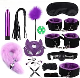 BDSM sex set - Paars - 14 stuks - Sex toys - Erotisch spel - Sex set - Rollespel - Sex toys voor koppels — thumbnail 1