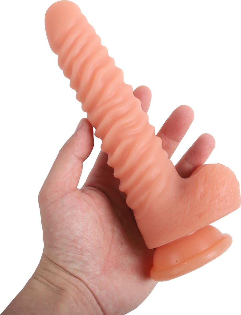Banoch | Dildo siliconen ribbel | Beige — afbeelding 1